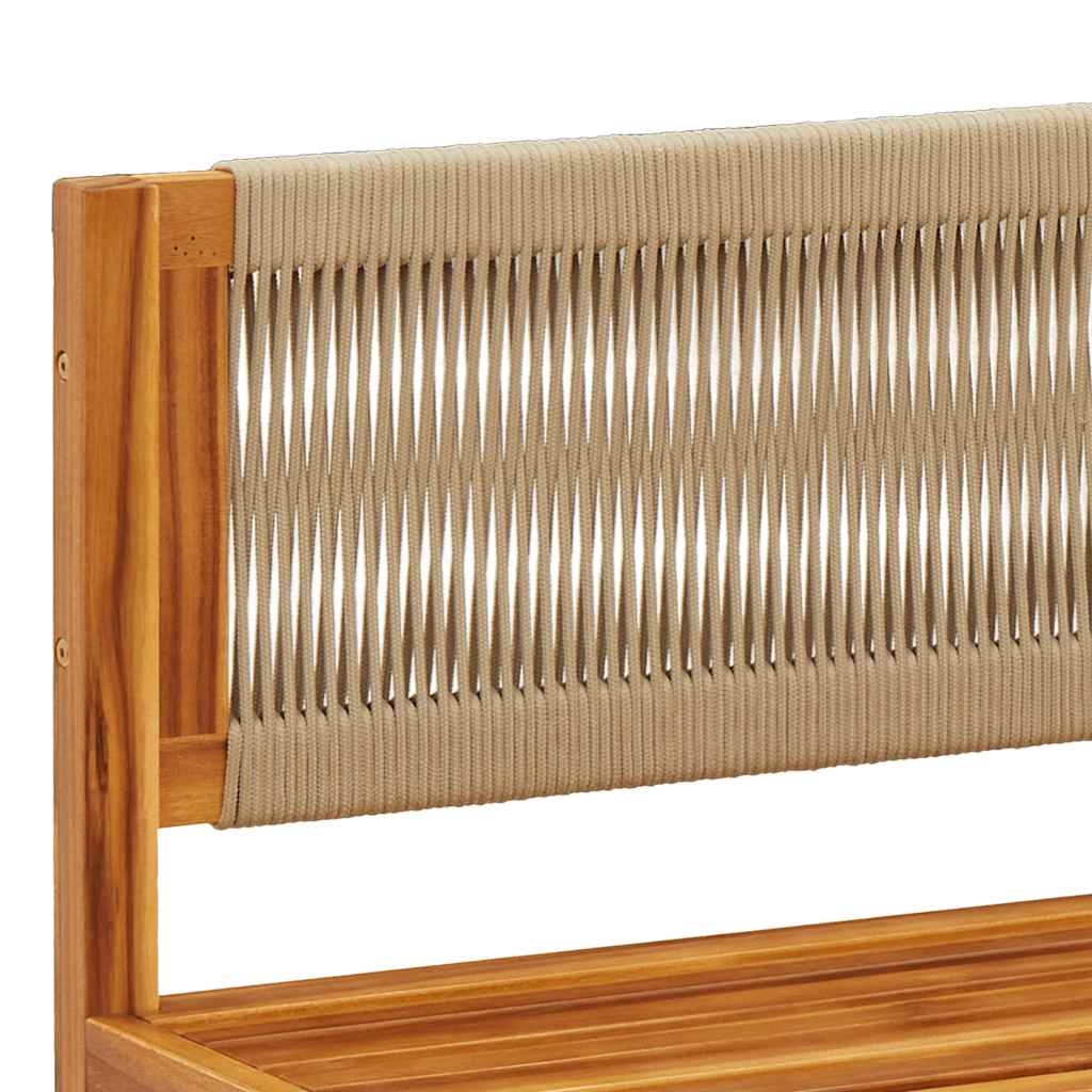 3 Piece Garden Sofa Set with Cushions Wood Acacia&Rope