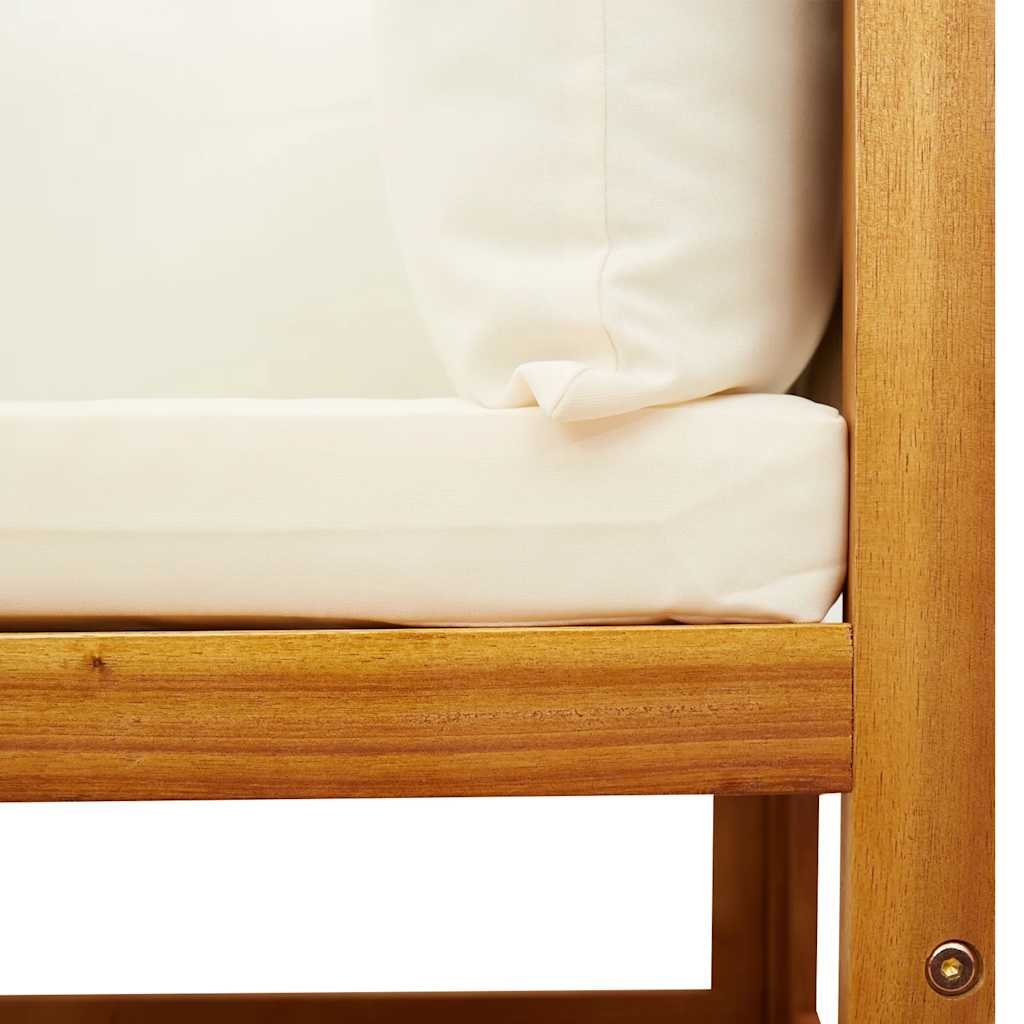 3 Piece Garden Sofa Set with Cushions Wood Acacia&Rope