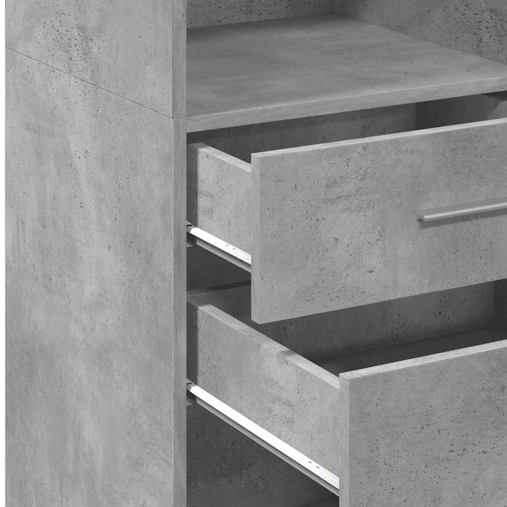 Highboard Concrete Grey 40x42.5x124 cm Engineered Wood
