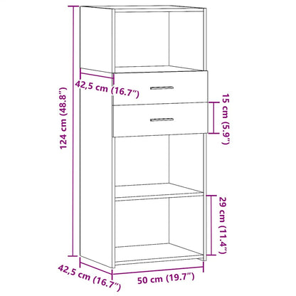 Highboard Smoked Oak 50x42.5x124 cm Engineered Wood