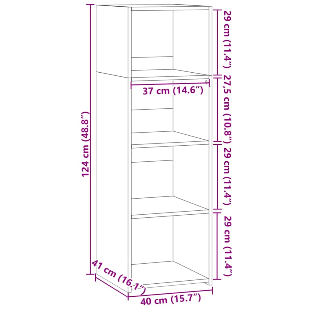 Highboard Smoked Oak 40x41x124 cm Engineered Wood