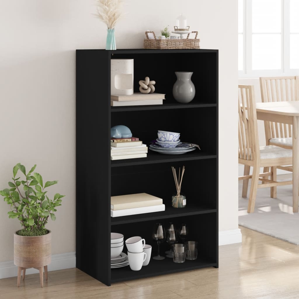 Highboard Black 70x41x124 cm Engineered Wood