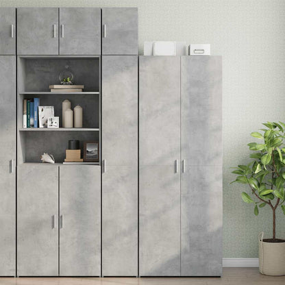 Slim Storage Cabinet Concrete Grey 30x42.5x225 cm Engineered Wood