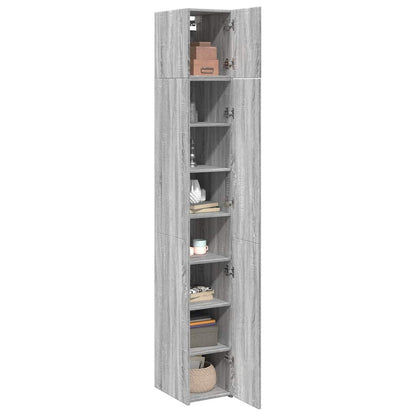 Slim Storage Cabinet Grey Sonoma 30x42.5x225 cm Engineered Wood