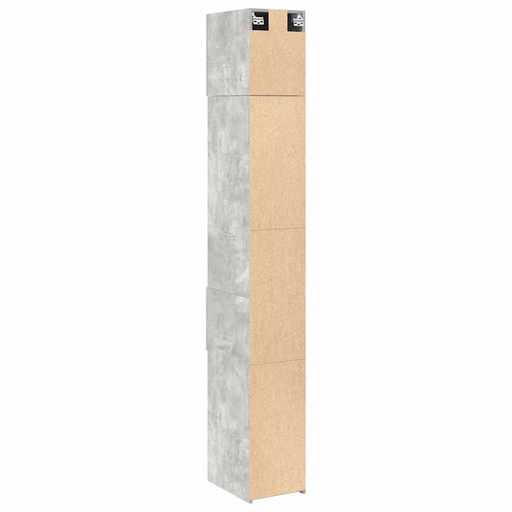 Slim Storage Cabinet Concrete Grey 30x42.5x225 cm Engineered Wood