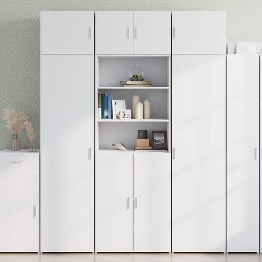 Storage Cabinet White 70x42.5x225 cm Engineered Wood