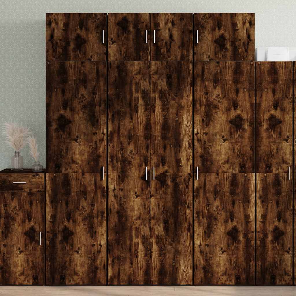 Storage Cabinet Smoked Oak 70x42.5x225 cm Engineered Wood