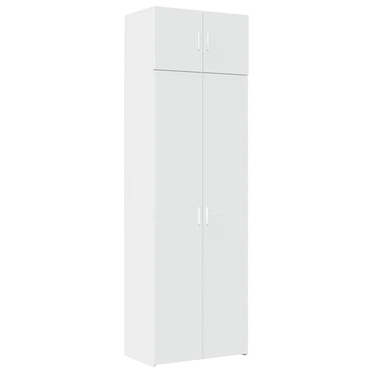 Storage Cabinet White 70x42.5x225 cm Engineered Wood
