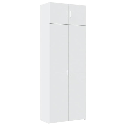 Storage Cabinet White 80x42.5x225 cm Engineered Wood