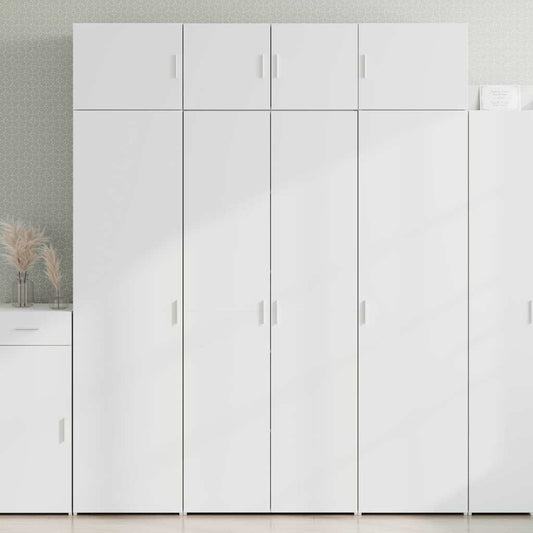 Storage Cabinet White 80x42.5x225 cm Engineered Wood