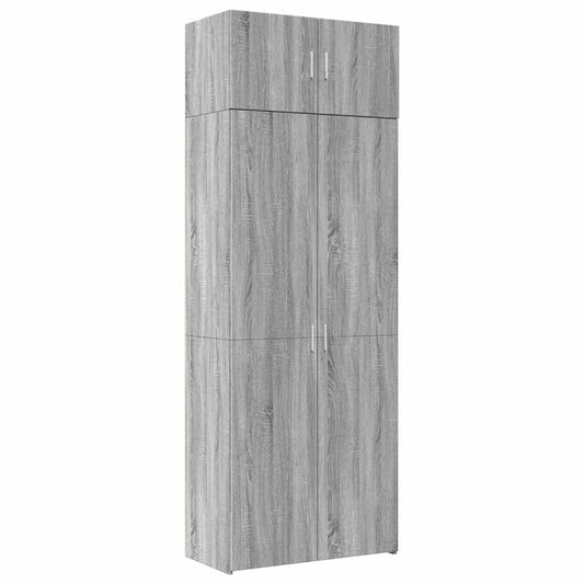 Storage Cabinet Grey Sonoma 80x42.5x225 cm Engineered Wood