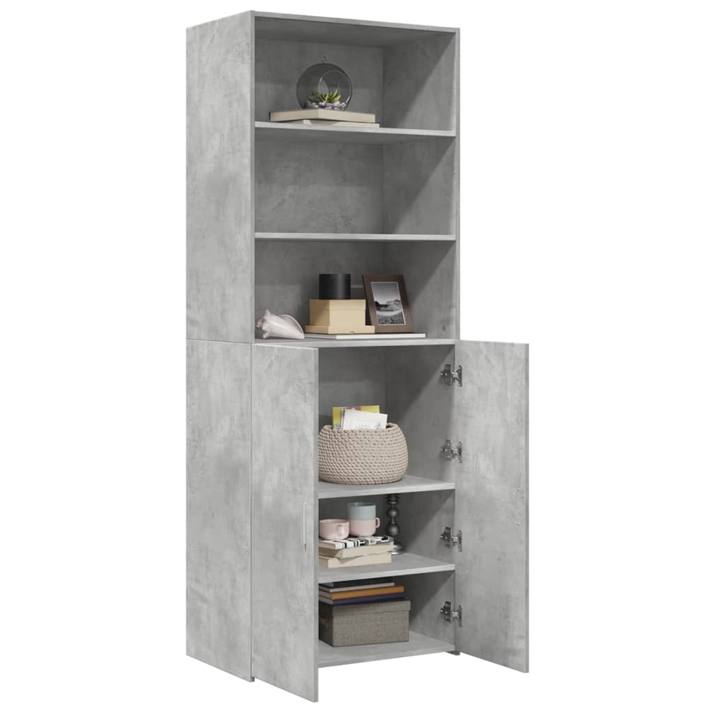 Highboard Concrete Grey 70x42,5x185 cm Engineered Wood