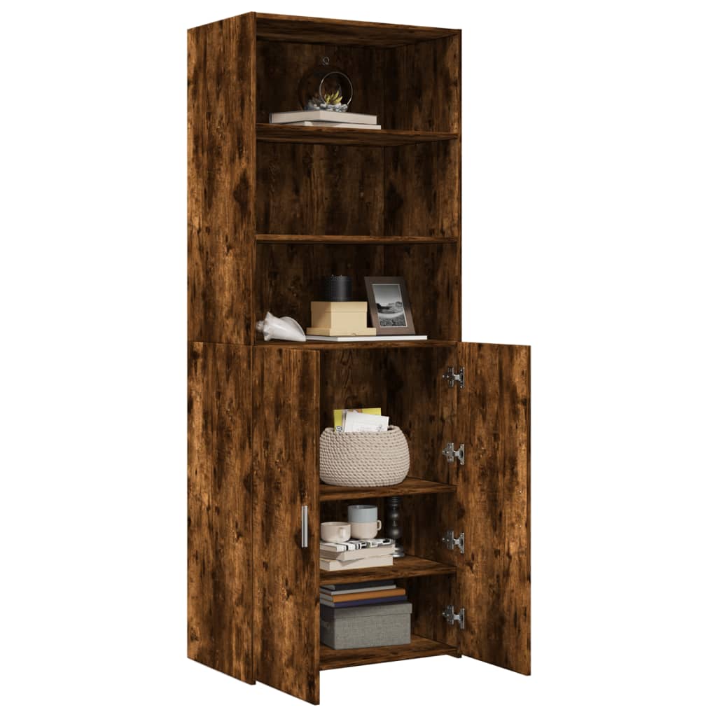 Highboard Smoked Oak 70x42,5x185 cm Engineered Wood