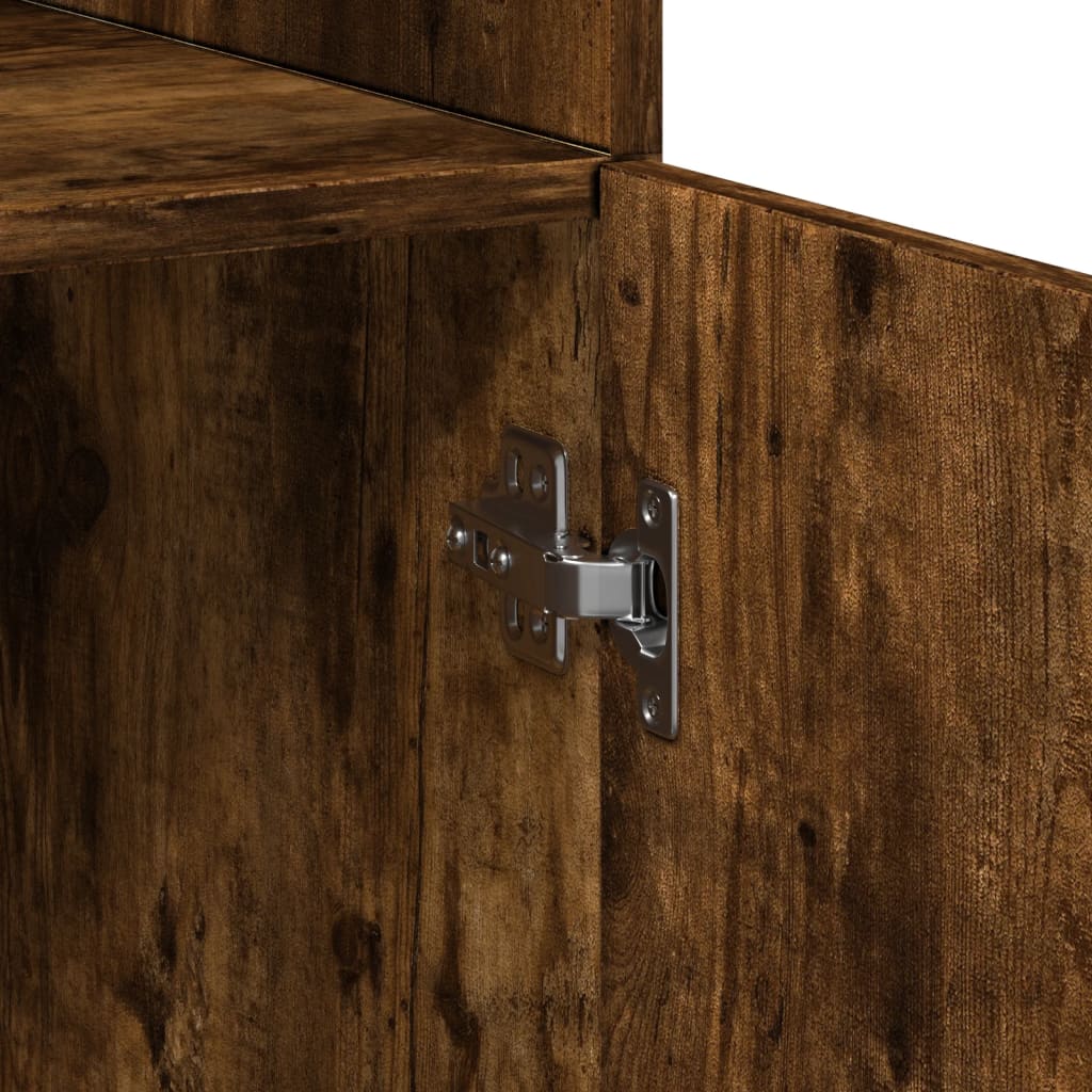 Highboard Smoked Oak 70x42,5x185 cm Engineered Wood