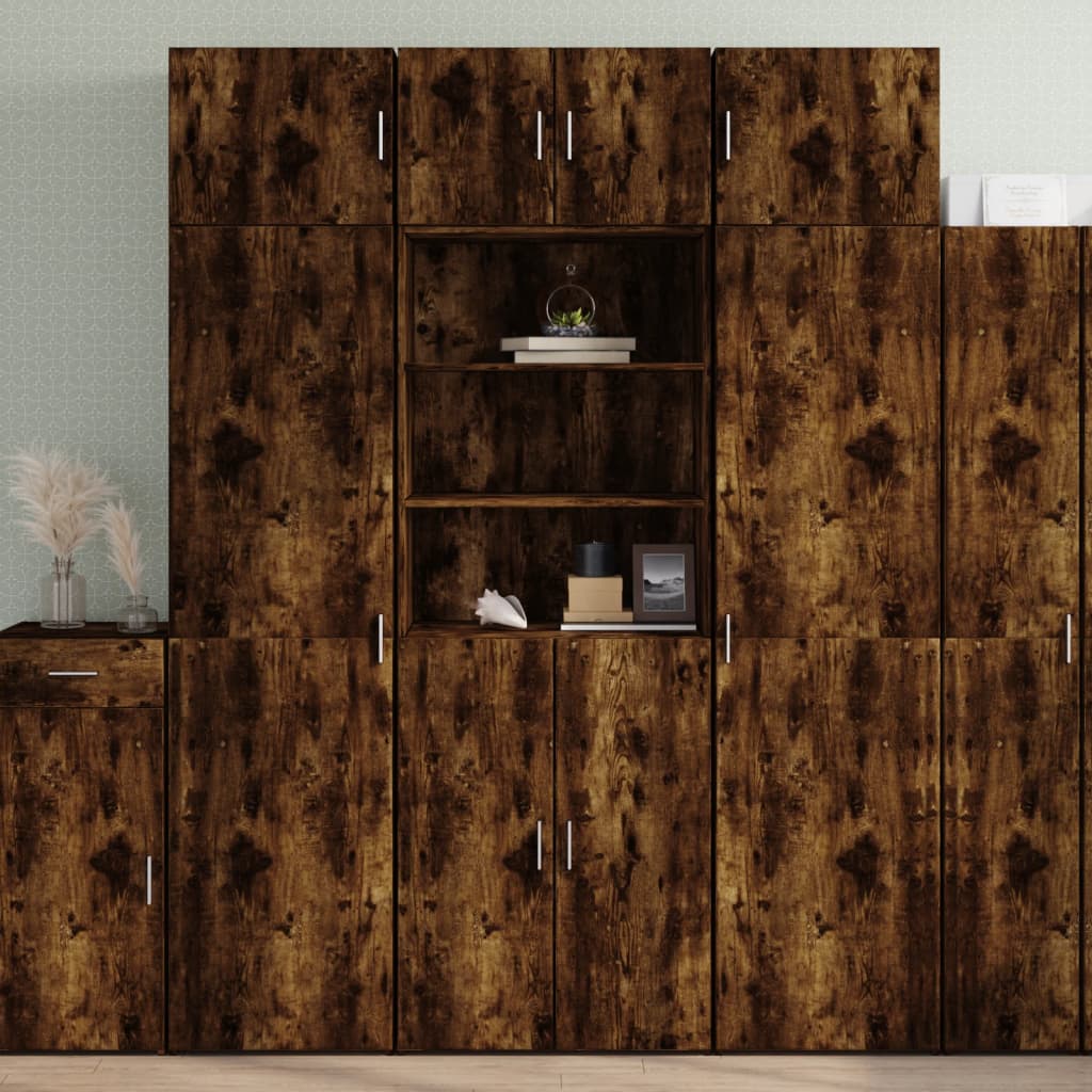 Highboard Smoked Oak 70x42,5x185 cm Engineered Wood