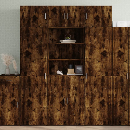 Highboard Smoked Oak 70x42,5x185 cm Engineered Wood