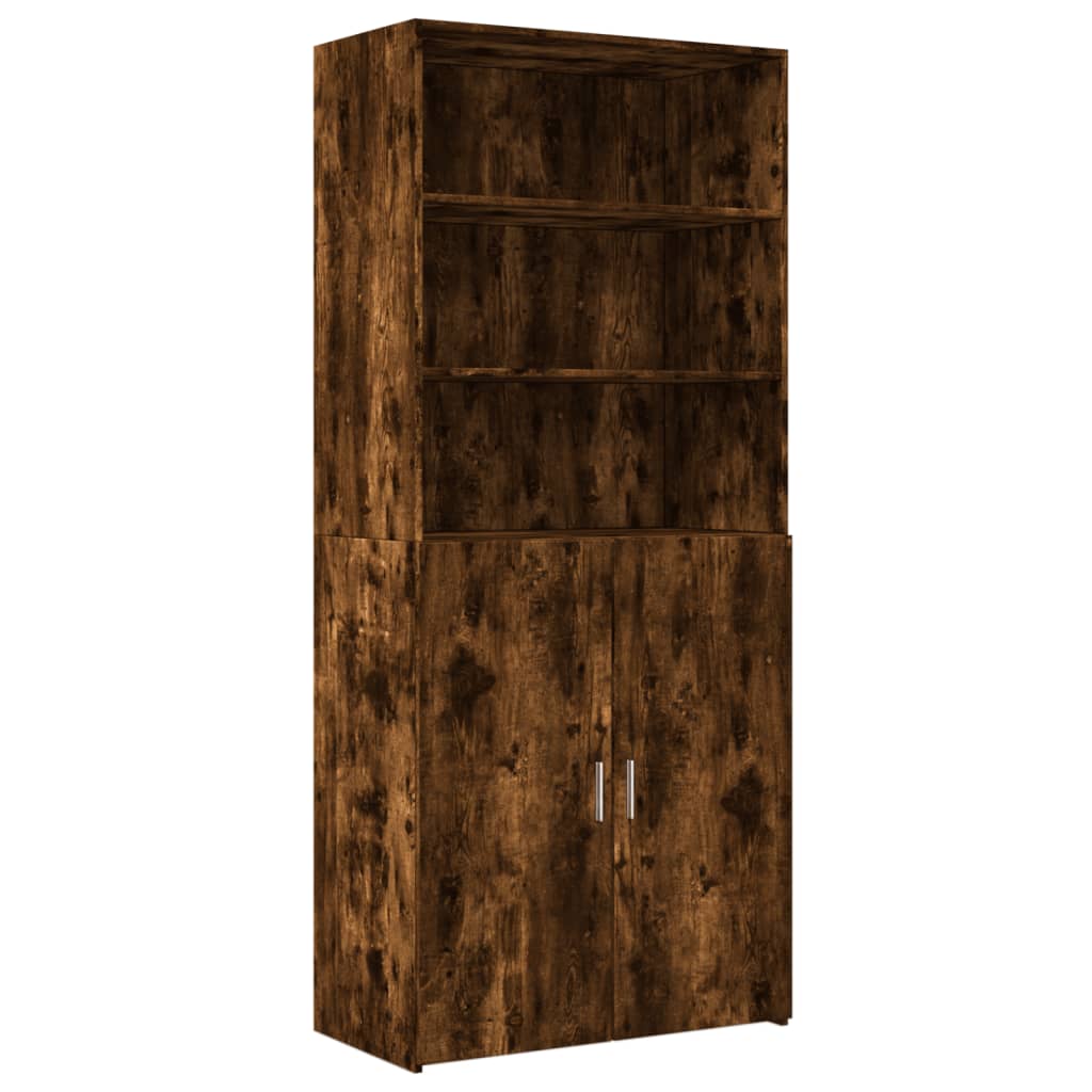 Highboard Smoked Oak 80x42,5x185 cm Engineered Wood