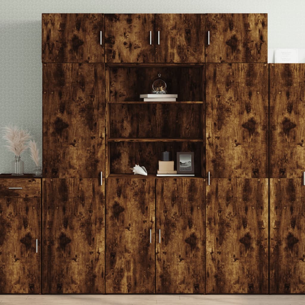 Highboard Smoked Oak 80x42,5x185 cm Engineered Wood