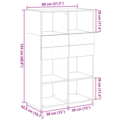 Highboard Sonoma Oak 80x42.5x124 cm Engineered Wood