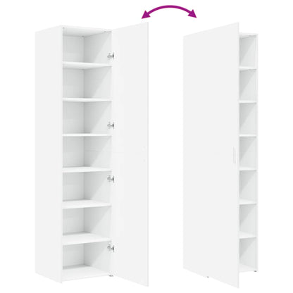 Highboard White 45x42,5x185 cm Engineered Wood