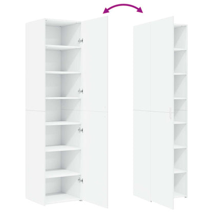 Highboard White 45x42,5x185 cm Engineered Wood