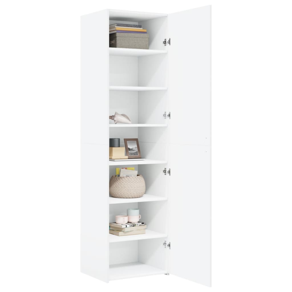 Highboard White 50x42,5x185 cm Engineered Wood