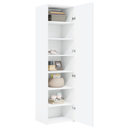 Highboard White 50x42,5x185 cm Engineered Wood