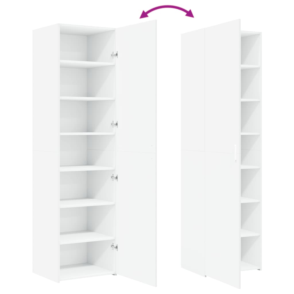 Highboard White 50x42,5x185 cm Engineered Wood