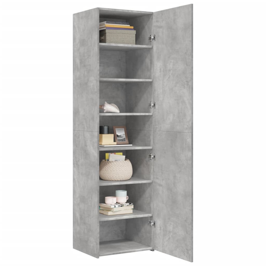 Highboard Concrete Grey 50x42,5x185 cm Engineered Wood