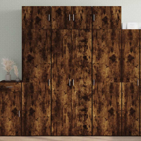Highboard Smoked Oak 70x42,5x185 cm Engineered Wood
