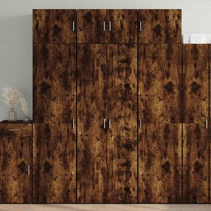 Highboard Smoked Oak 70x42,5x185 cm Engineered Wood