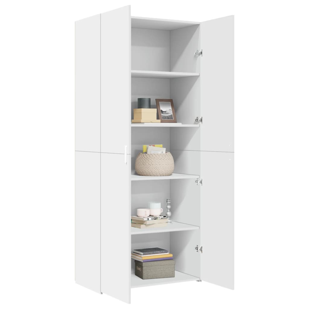 Highboard White 80x42,5x185 cm Engineered Wood