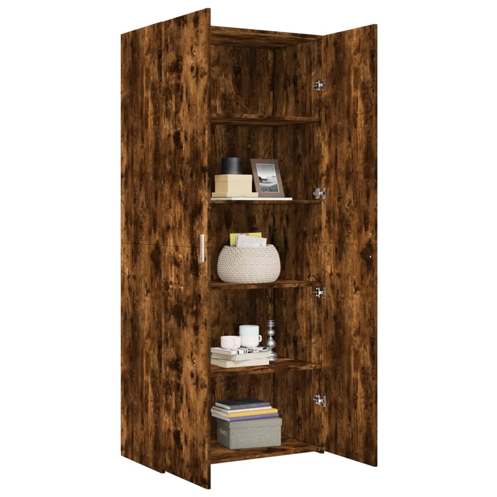 Highboard Smoked Oak 80x42,5x185 cm Engineered Wood