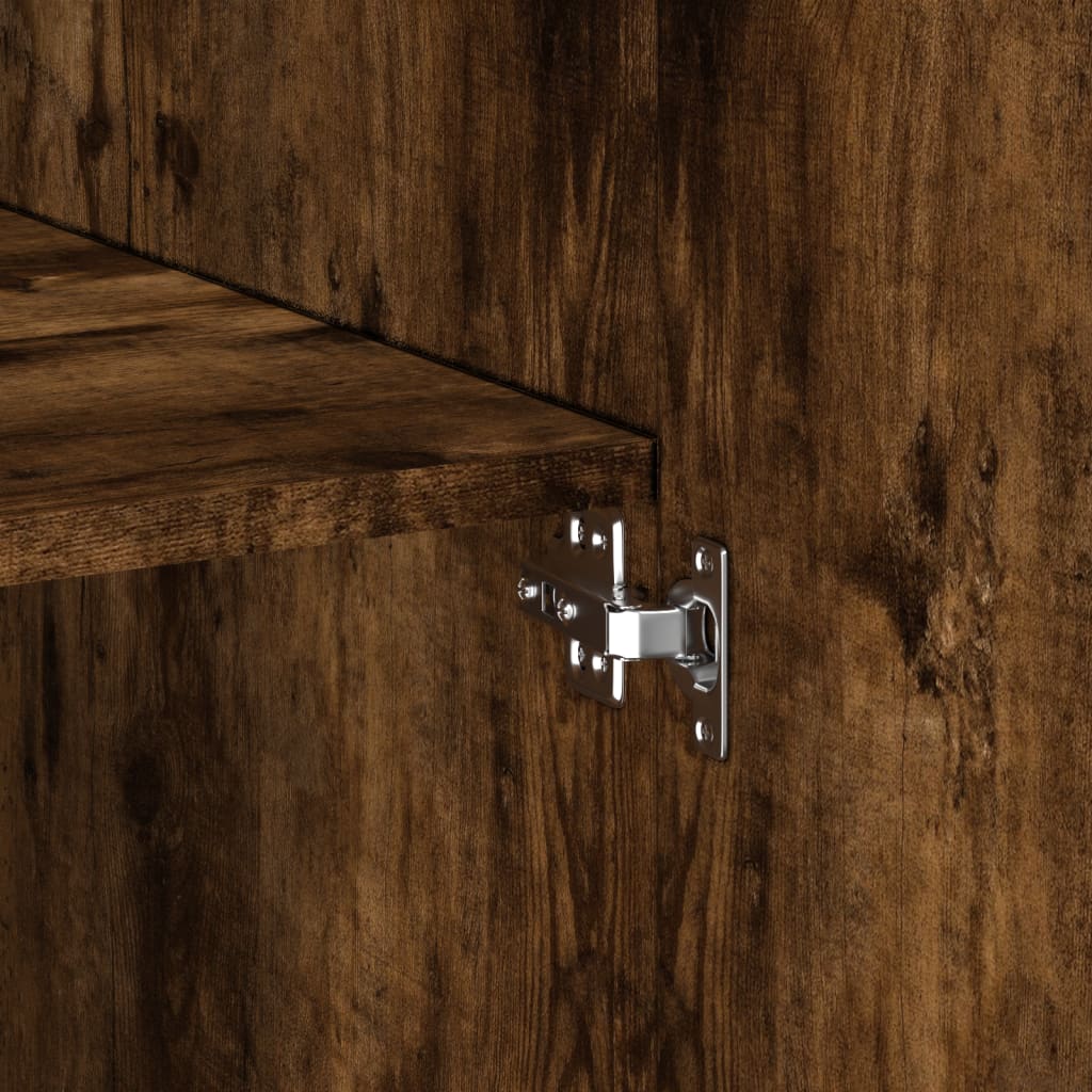 Highboard Smoked Oak 80x42,5x185 cm Engineered Wood
