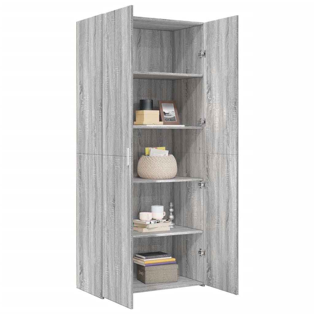 Highboard Grey Sonoma 80x42,5x185 cm Engineered Wood