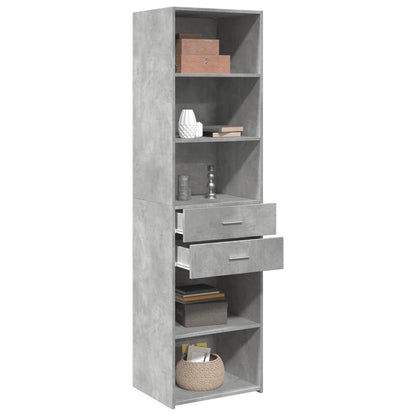 Highboard Concrete Grey 50x42.5x185 cm Engineered Wood