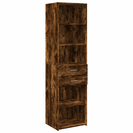 Highboard Smoked Oak 50x42.5x185 cm Engineered Wood