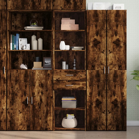 Highboard Smoked Oak 50x42.5x185 cm Engineered Wood