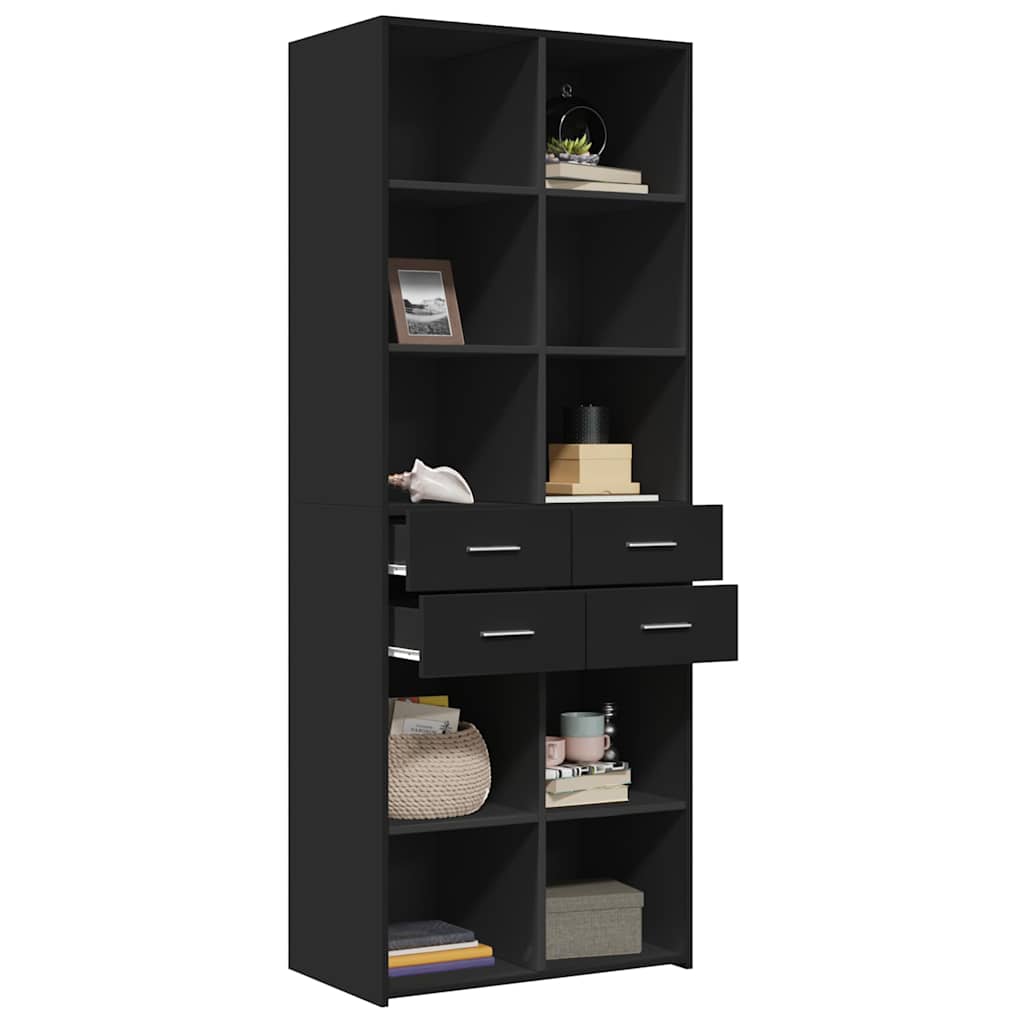 Highboard | Black | Engineered Wood | Large | Highboard | Rectangular