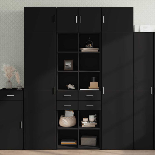 Highboard Black 70x42.5x185 cm Engineered Wood