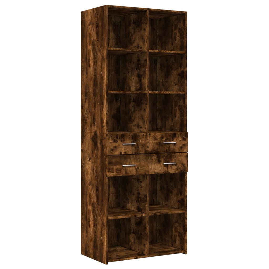 Highboard Smoked Oak 70x42.5x185 cm Engineered Wood