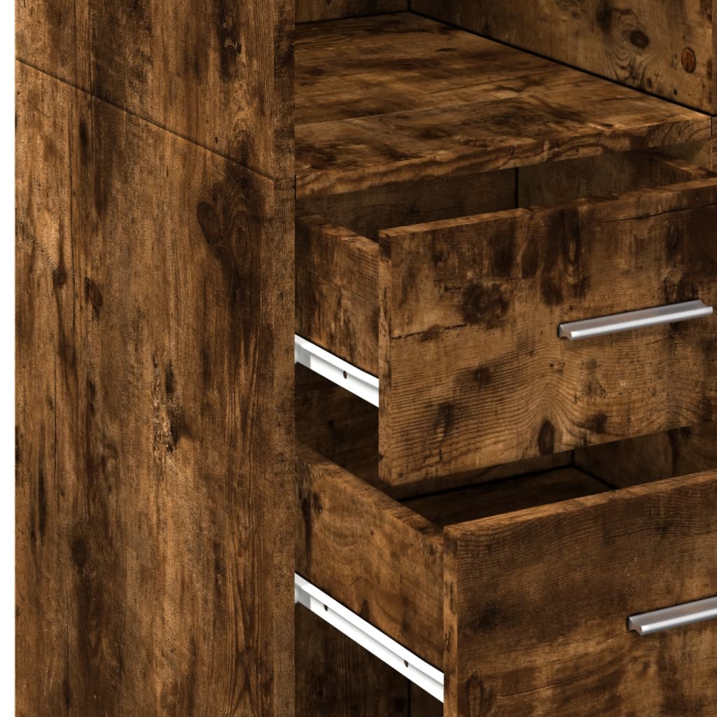 Highboard Smoked Oak 70x42.5x185 cm Engineered Wood