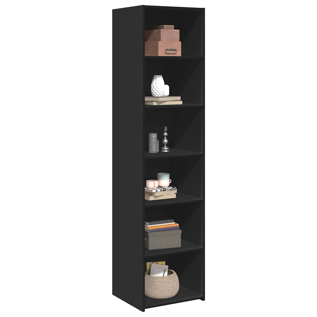 Highboard Black 45x41x185 cm Engineered Wood