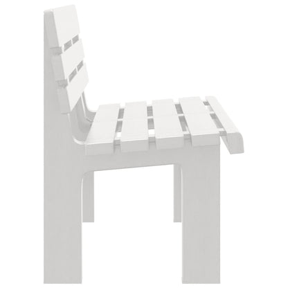 Garden Bench | White | Polypropylene | 2-seater | Durable | Garden Bench
