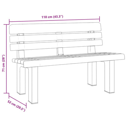 Garden Bench | White | Polypropylene | 2-seater | Durable | Garden Bench