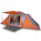 Family Tent Dome 6-Person Grey and Orange Waterproof