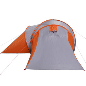 Family Tent Dome 6-Person Grey and Orange Waterproof