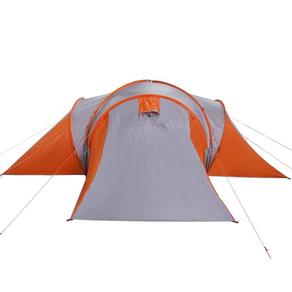 Family Tent Dome 6-Person Grey and Orange Waterproof