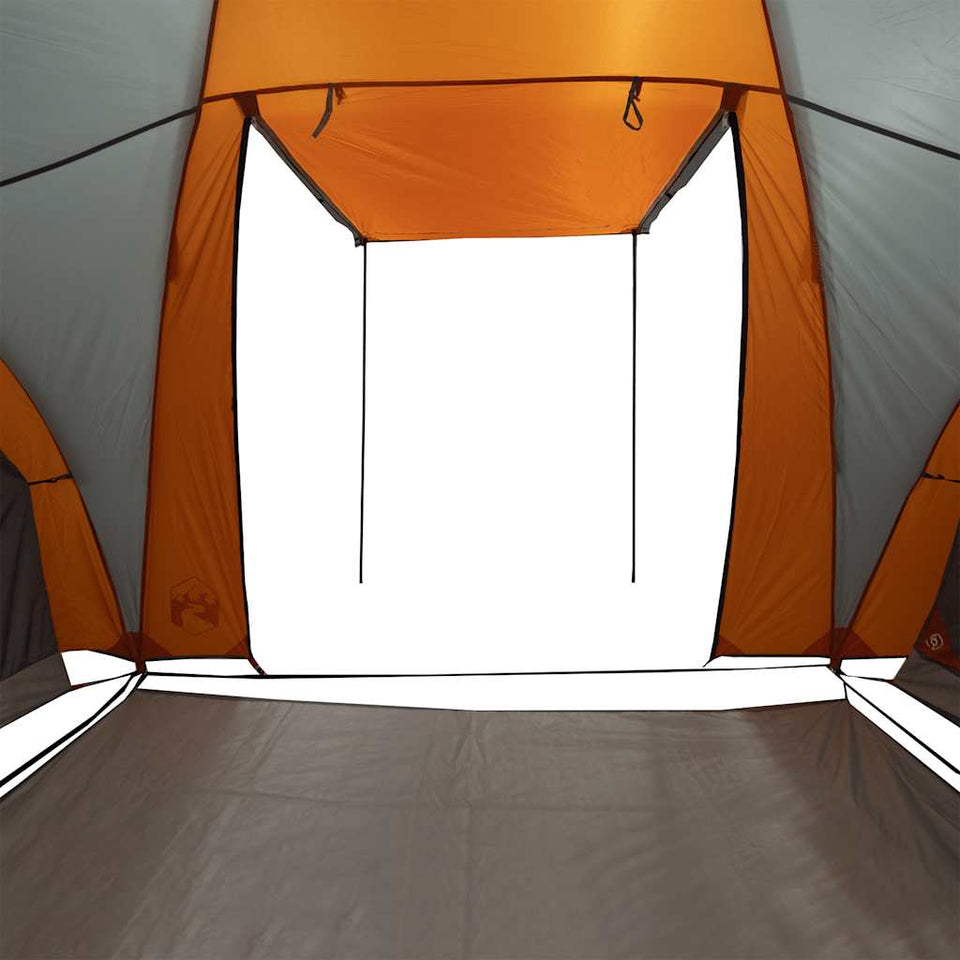 Family Tent Dome 6-Person Grey and Orange Waterproof