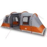 Camping Tent Tunnel 4-Person Grey and Orange Waterproof